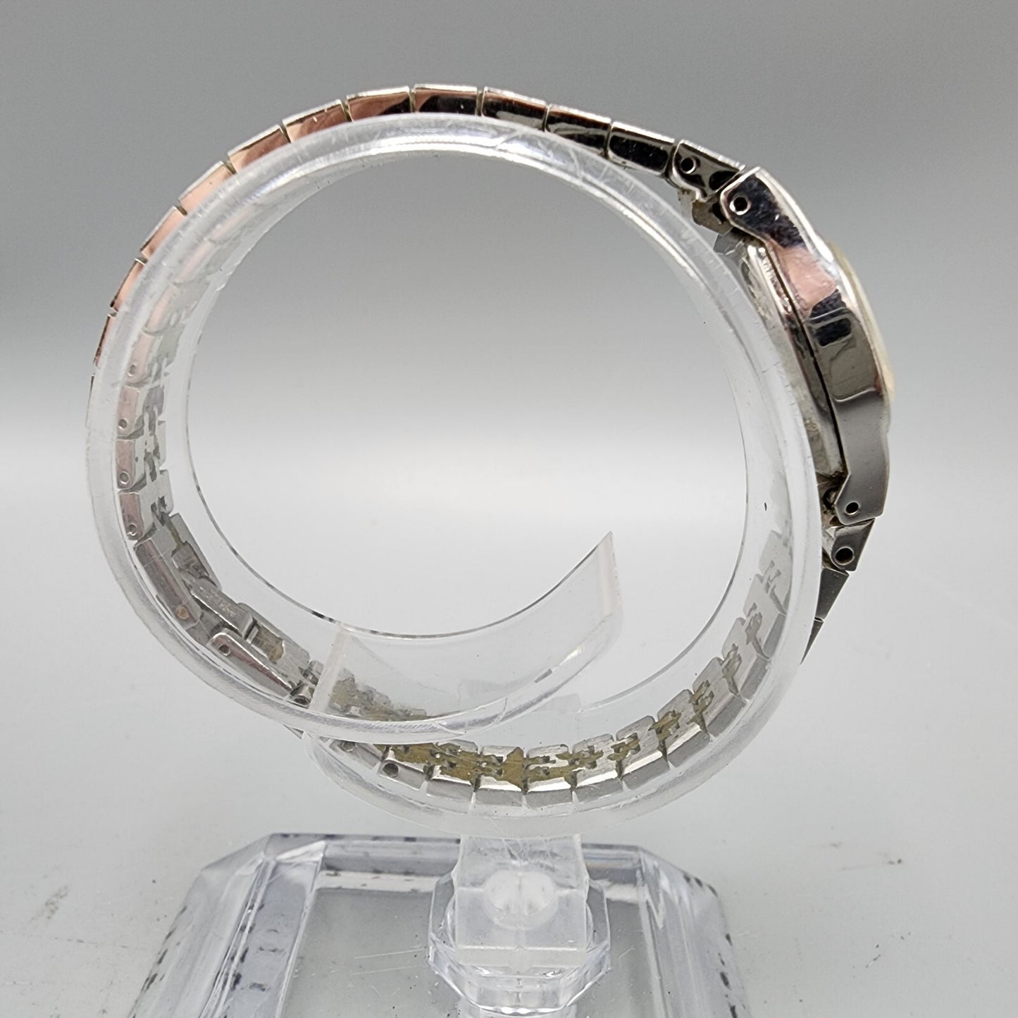 VTG Pulsar Watch Women Silver Tone Silver Dial 16mm Rectangle V230-5340 New Batt