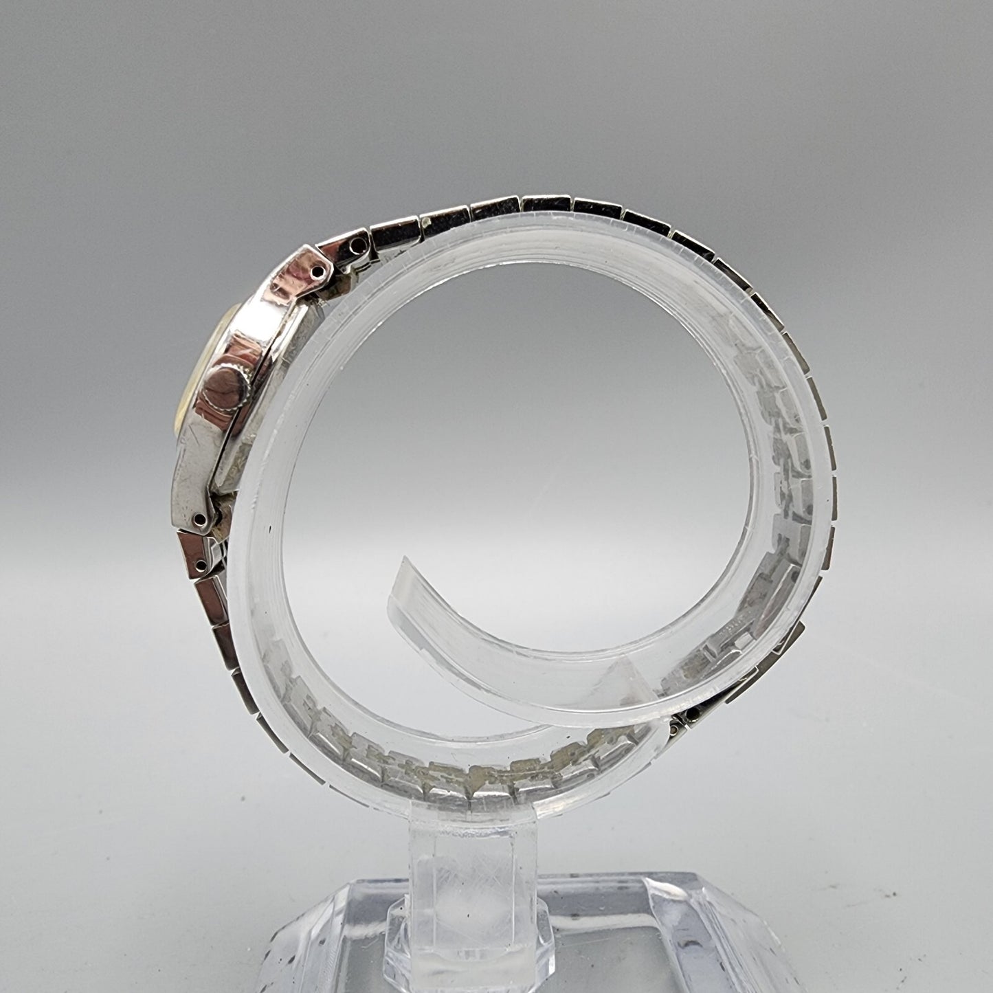 VTG Pulsar Watch Women Silver Tone Silver Dial 16mm Rectangle V230-5340 New Batt