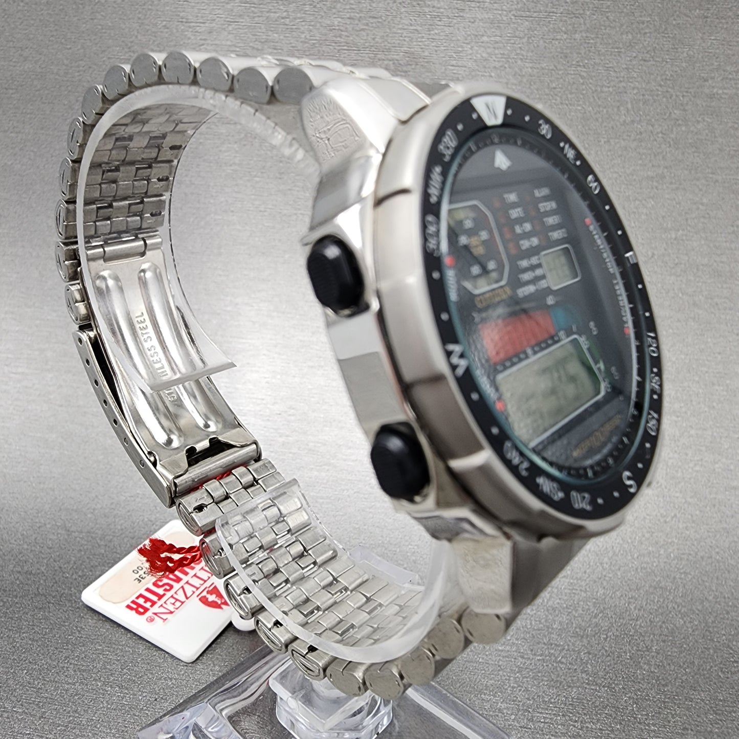 Citizen Windsurfer Watch Men 39mm Digital Stainless Steel D060-086953 Vintage