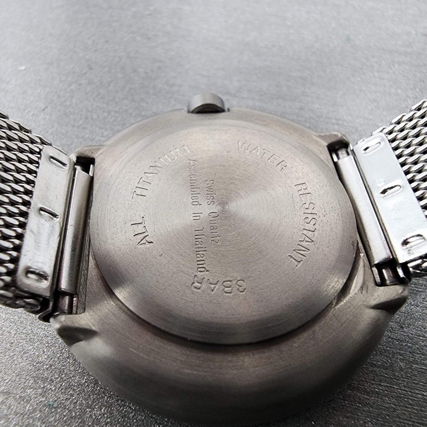 Boccia Titanium Watch Women 34mm Pink Dial Gray Case Round Mesh Band New Battery