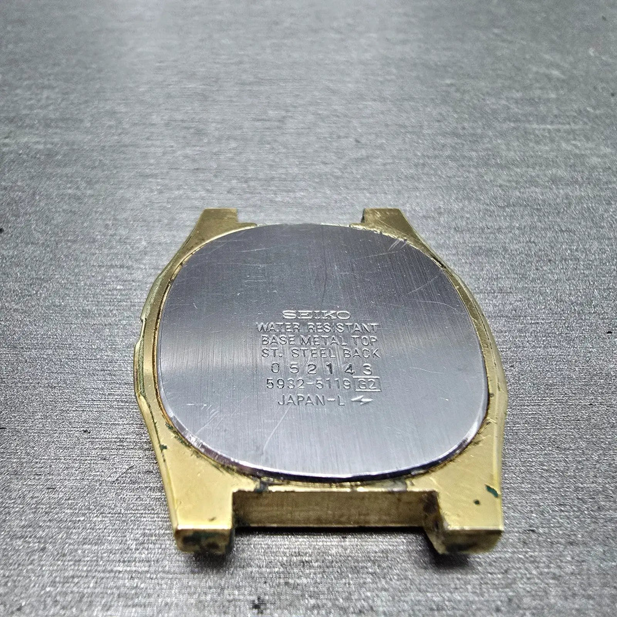 Seiko 5932-5119 Watch Case Gold Tone Oval 31.5mm W/Crystal Vintage11