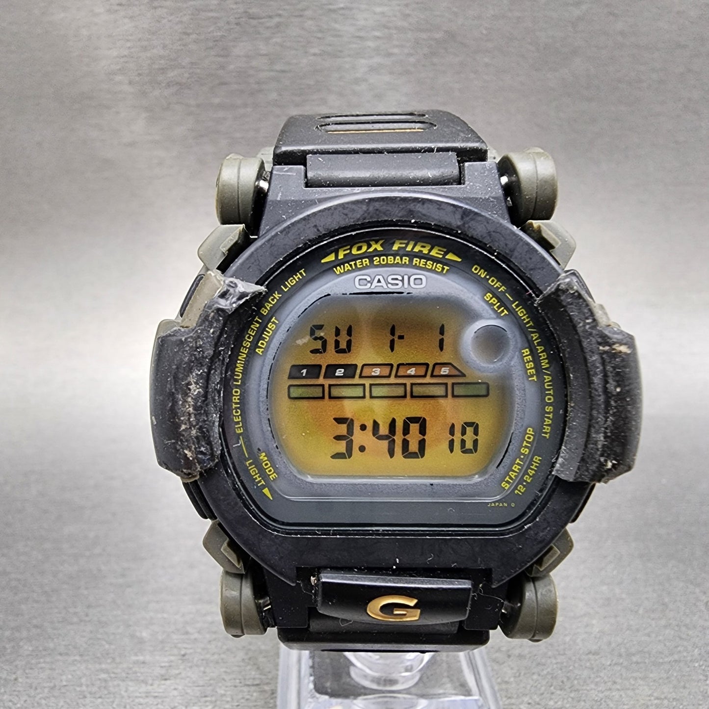 Casio G-Shock DW-002 Watch Men 48mm Digital Black Tone Round Fox Fire New Batt