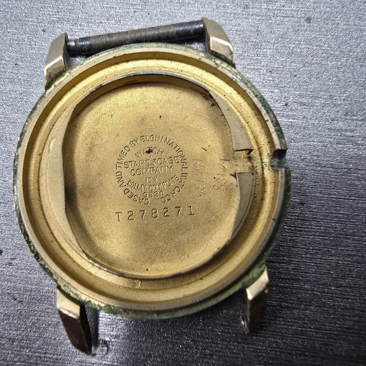 Elgin Watch Men 32mm Silver Dial 10K Gold Plated Manual Wind Cal 712 READ!! RUNS12