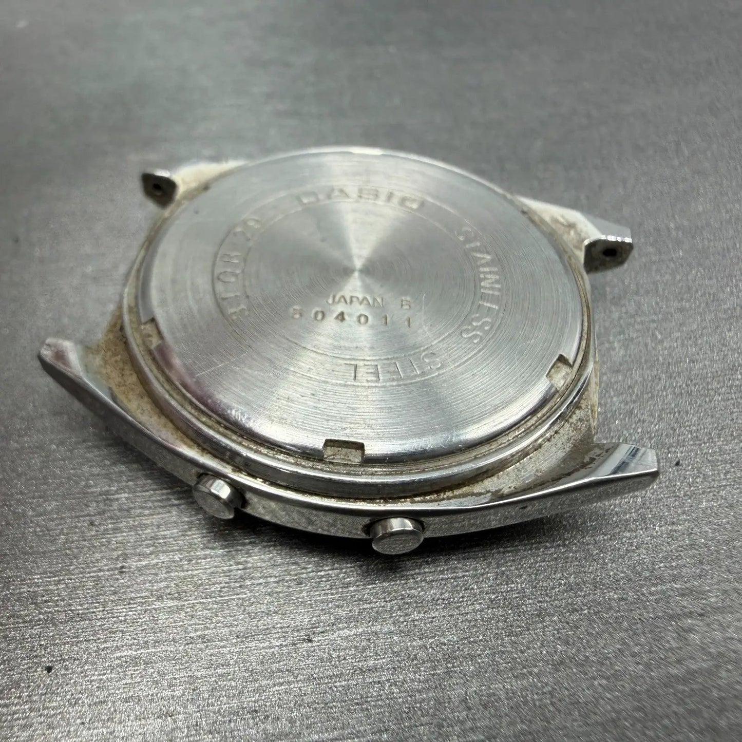 Casio 31QR29 Watch Men 34mm Digital Silver Tone Daydate Round New battery VTG12