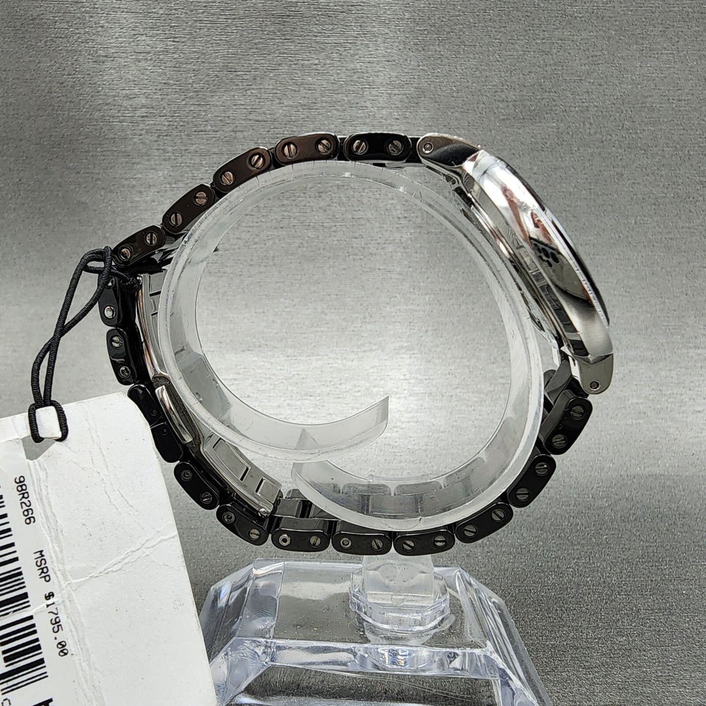 Bulova Rubaiyat Watch Women 35mm Black Dial Black Ceramic Diamond Bezel 98R266