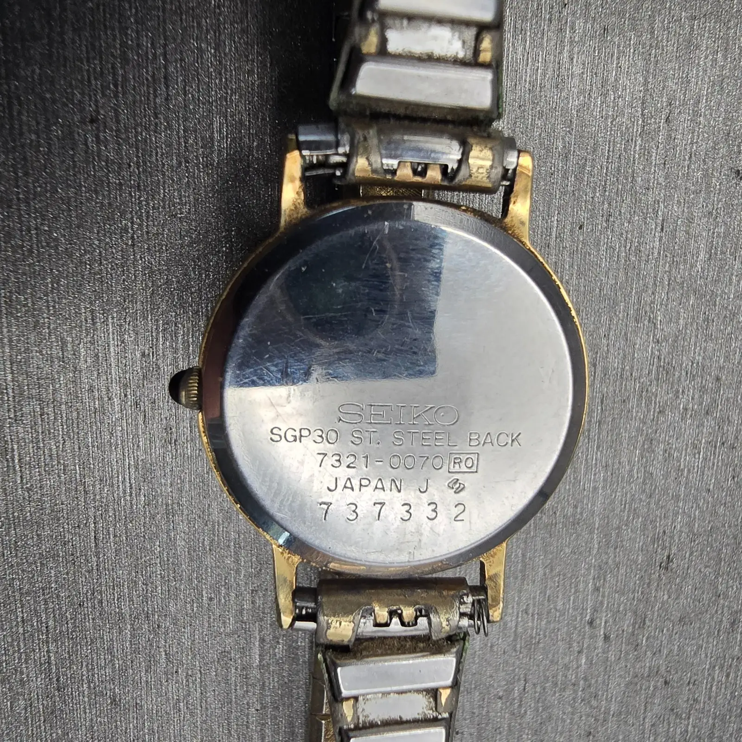 Seiko Exceline Watch Women 22mm Ivory Dial Gold Tone Round 7321-0070 New Battery10