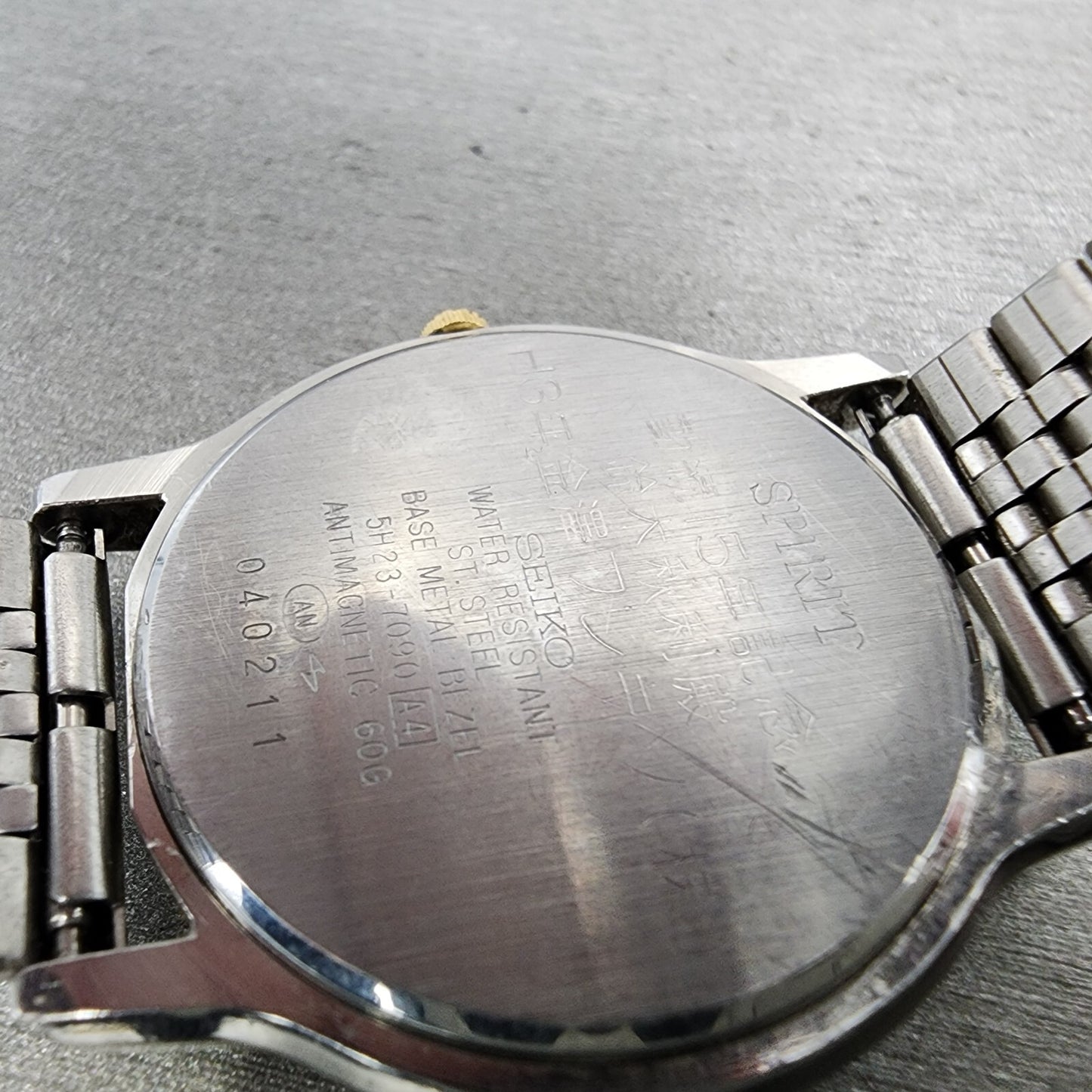Seiko Watch Men 34mm White Dial Two Tone Daydate Round 5h23-7090 New Battery