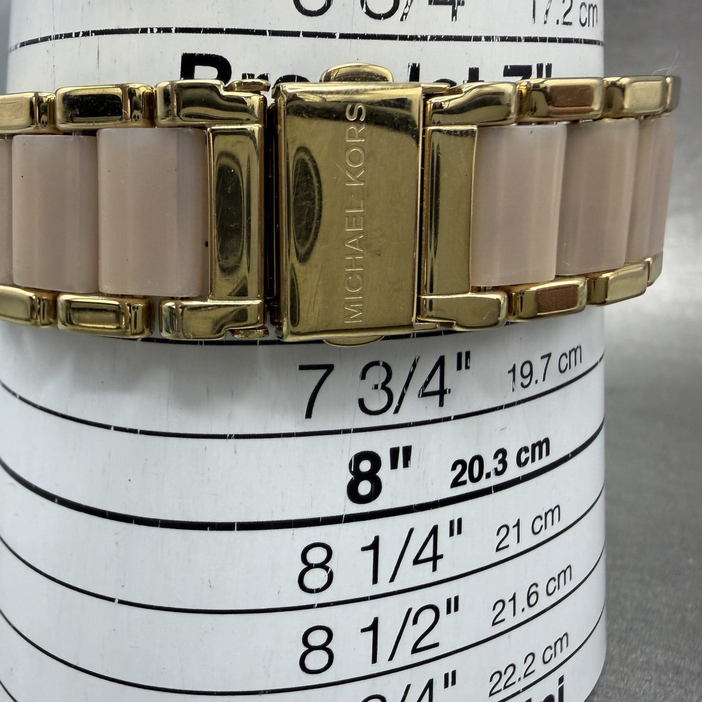 Michael Kors Parker Chronograph Watch Women 39mm Pink Dial Gold Tone Date NewBat10