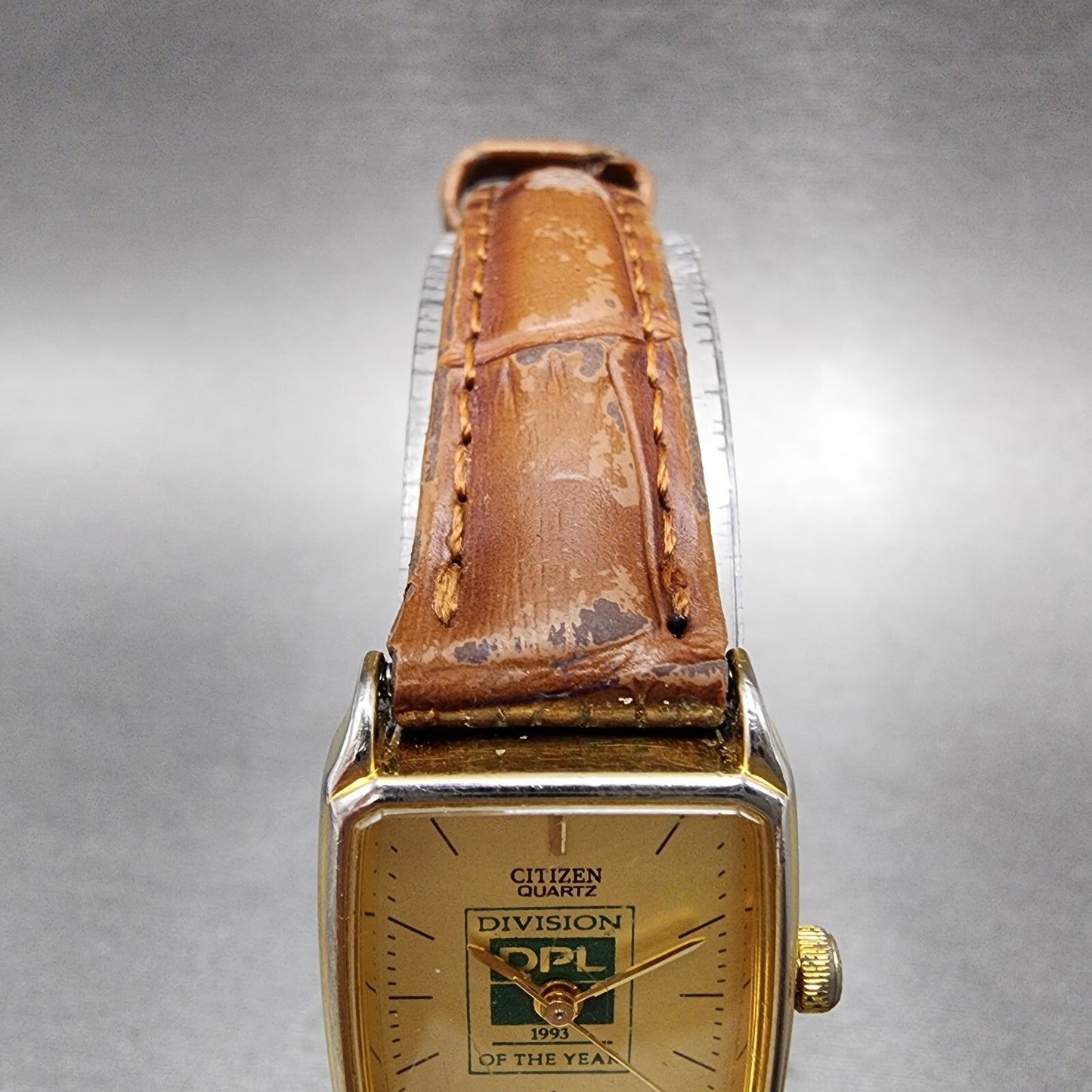 Citizen CQ Tank Watch Women 19mm Champagne Dial Gold Tone Rectangle New Battery