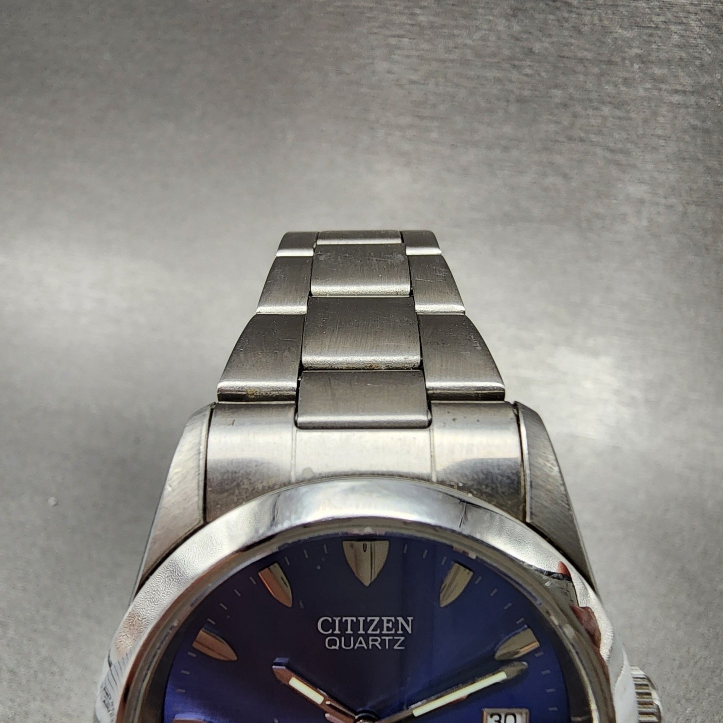Citizen Watch Men 35mm Blue Dial Silver Tone Date 2510-S027845 New Battery