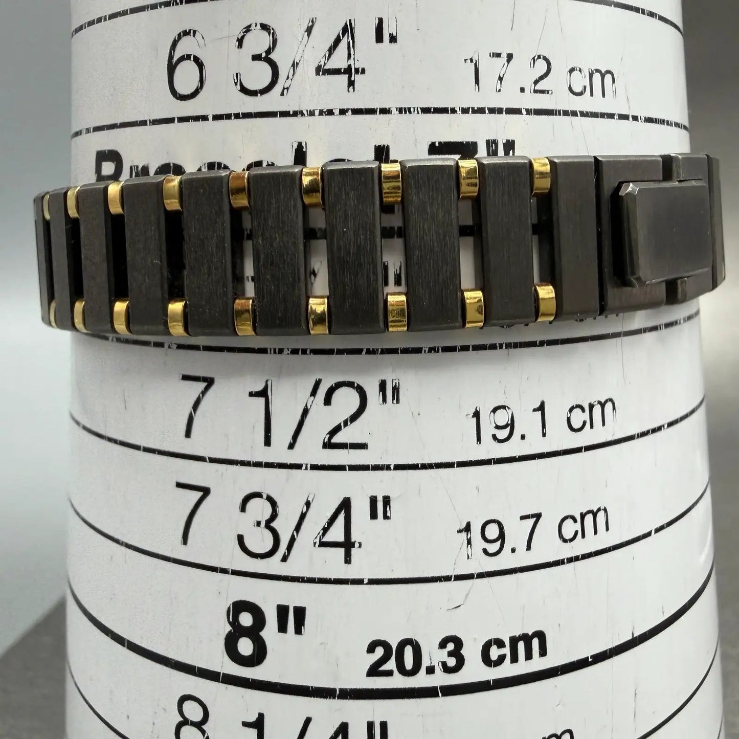 Seiko Lassale Tank Watch Women 16mm Black Dial Gray & Gold Rectangle 1E50 NOS10