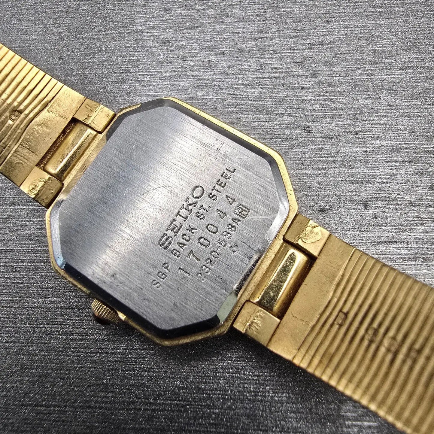 Seiko Watch Women 20mm Brown Dial Two Tone Octagon 2320-588A Vintage New Battery10