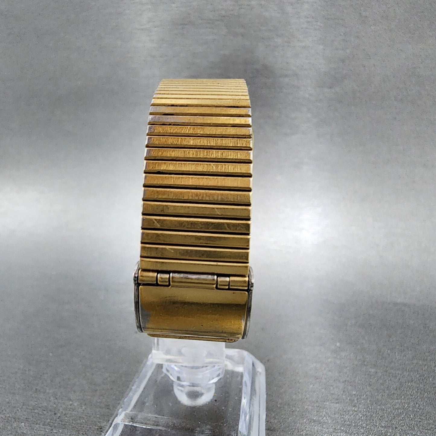 Seiko Tank Watch Men 26mm Gray Dial Gold Tone Rectangle 6530-5080 New Battery