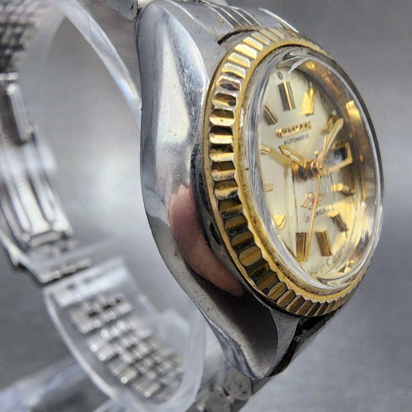 Citizen Automatic Watch Women 25mm Champagne dial Two Tone Daydate 4-947070 Runs