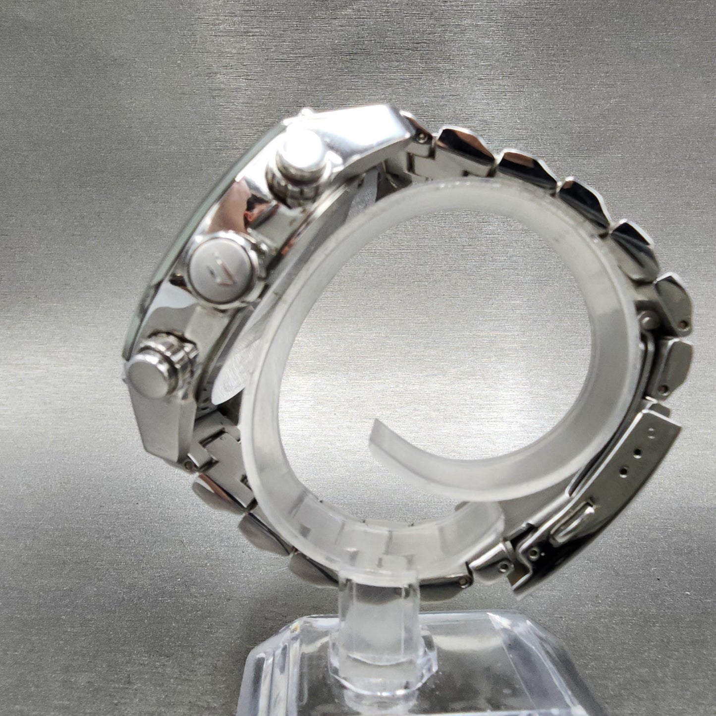 Diesel Overflow Chronograph Watch Men 50mm White Dial Steel Date Round New Batt