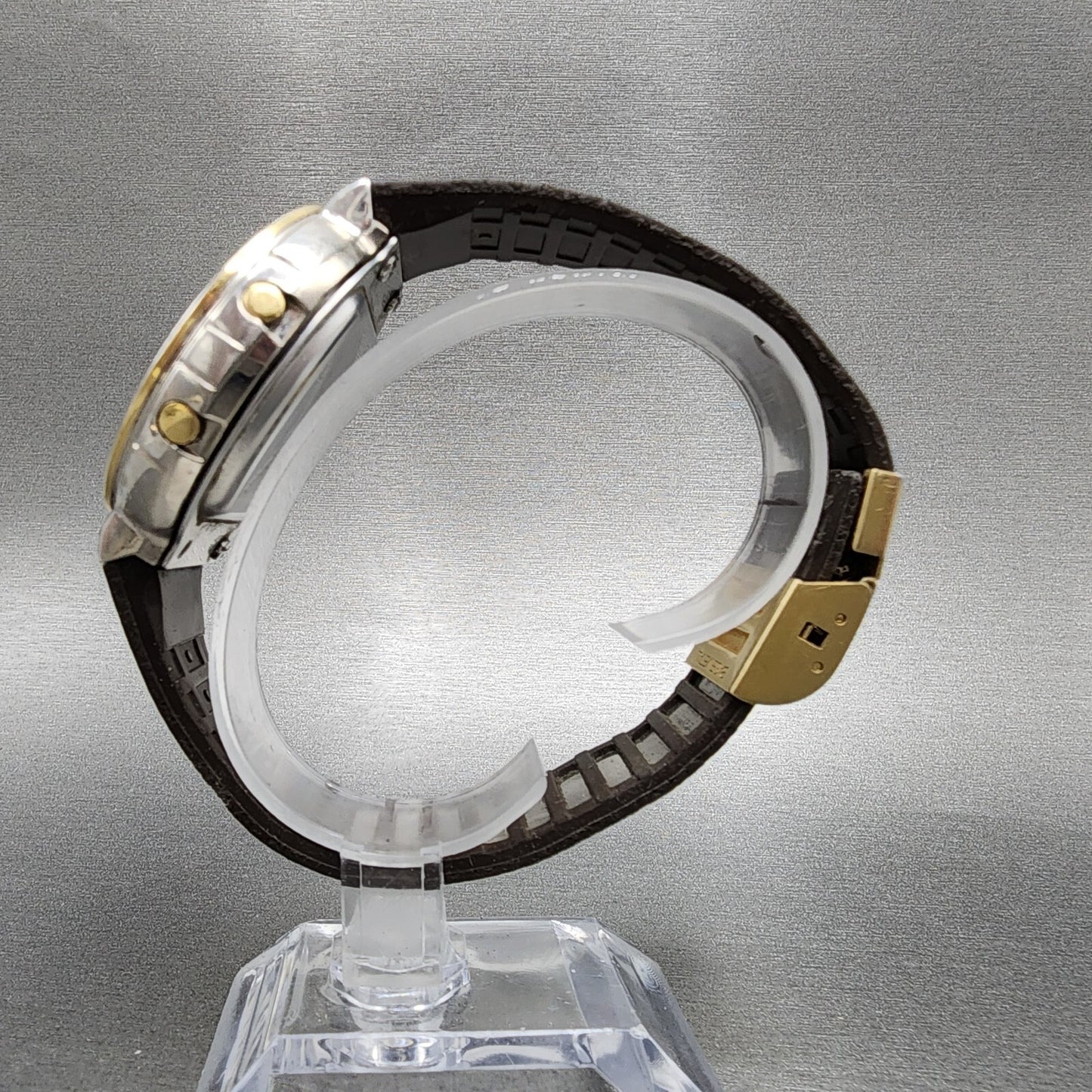 Seiko Receptor Watch Men 43m Digital Two Tone Ma51-4a10 New Battery
