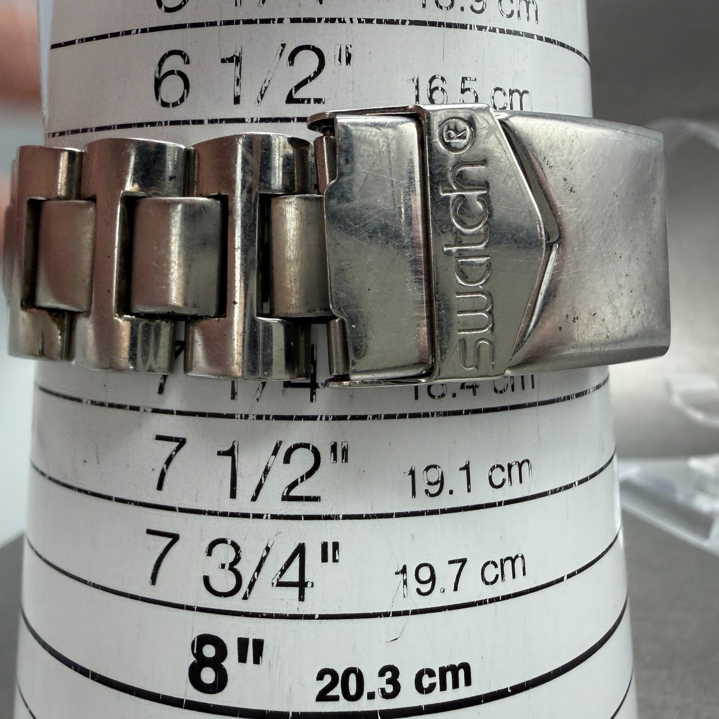 Swatch irony Big Landscape Watch Unisex 37mm White Dial Steel YGS715 New Battery10