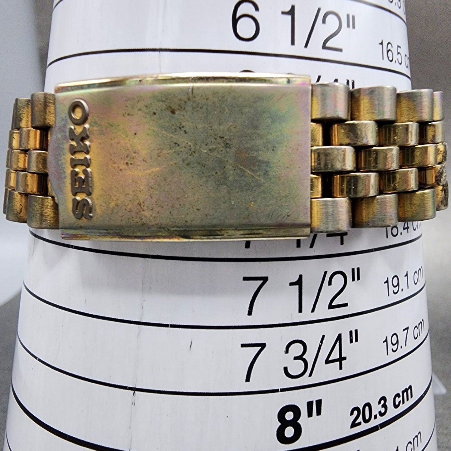 Seiko SQ Presidential Watch Men 37mm Gold Dial Gold Tone Daydate 5y23-8a69 Works
