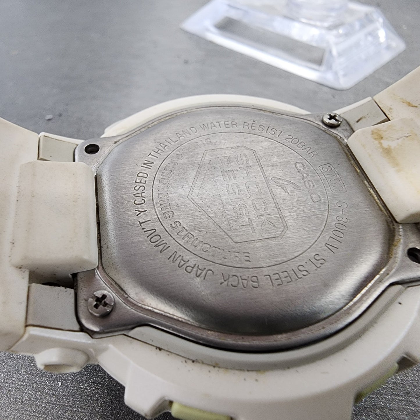 Casio G-Shock G-300LV Watch Men 46mm Analog Digital White Tone Round PARTS