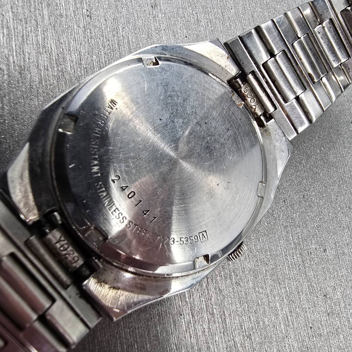 Seiko SQ Watch Men 34mm White Dial Silver Tone Daydate 7123-5359 New Battery11