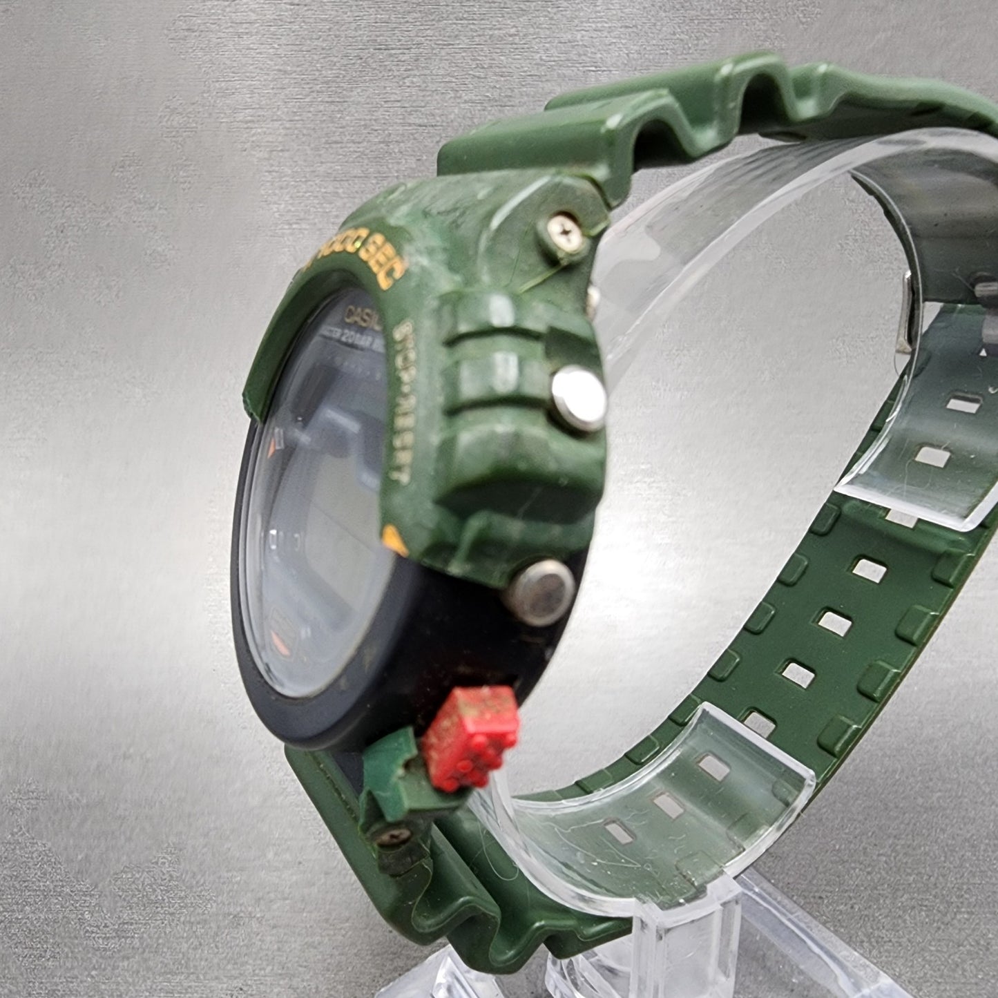 Casio G-Shock DW-6000 Watch Men 48mm Digital Green Tone Chronograph New Batt