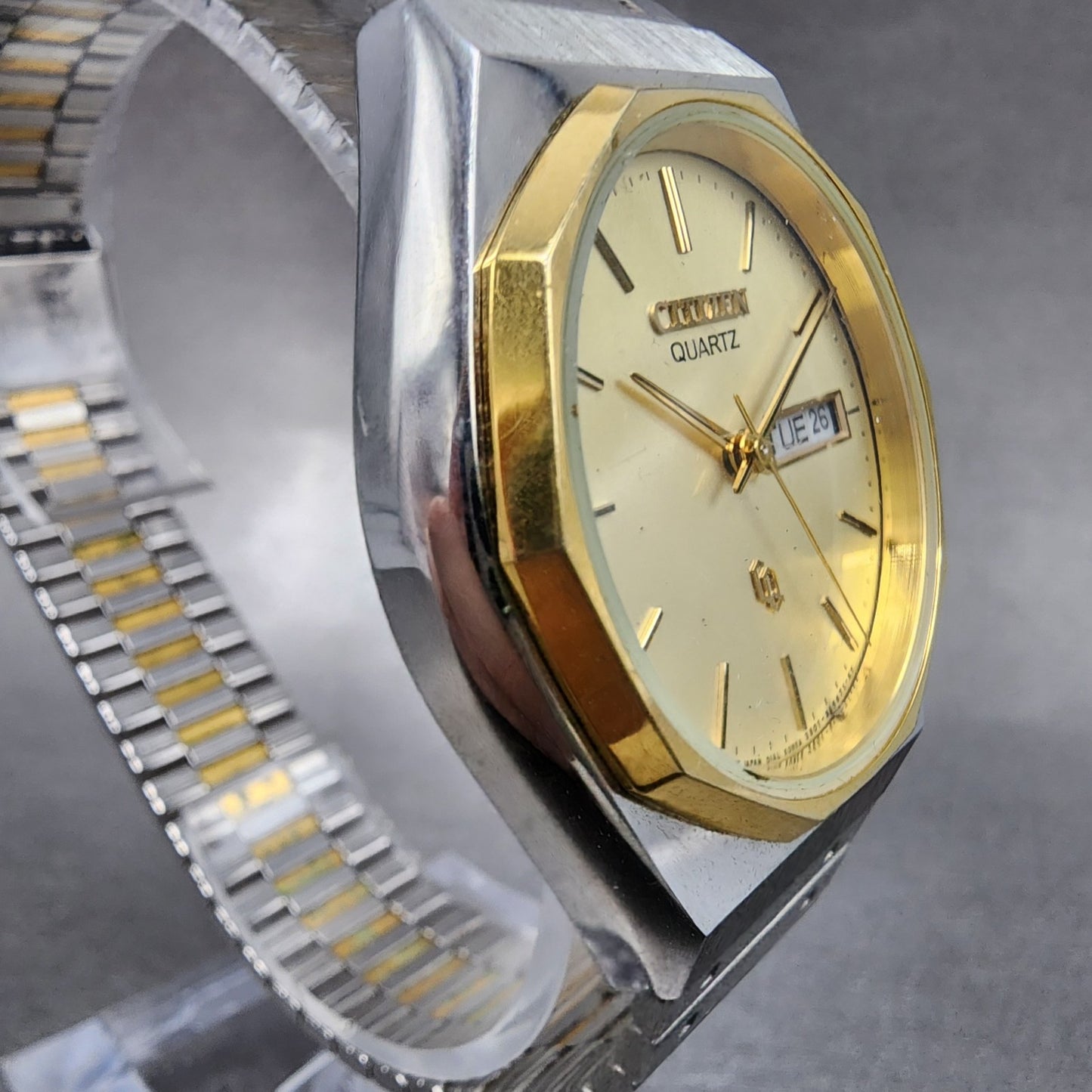 Citizen CQ Watch Men 34mm Champagne Dial Two Tone Daydate 3801-289536 PARTS