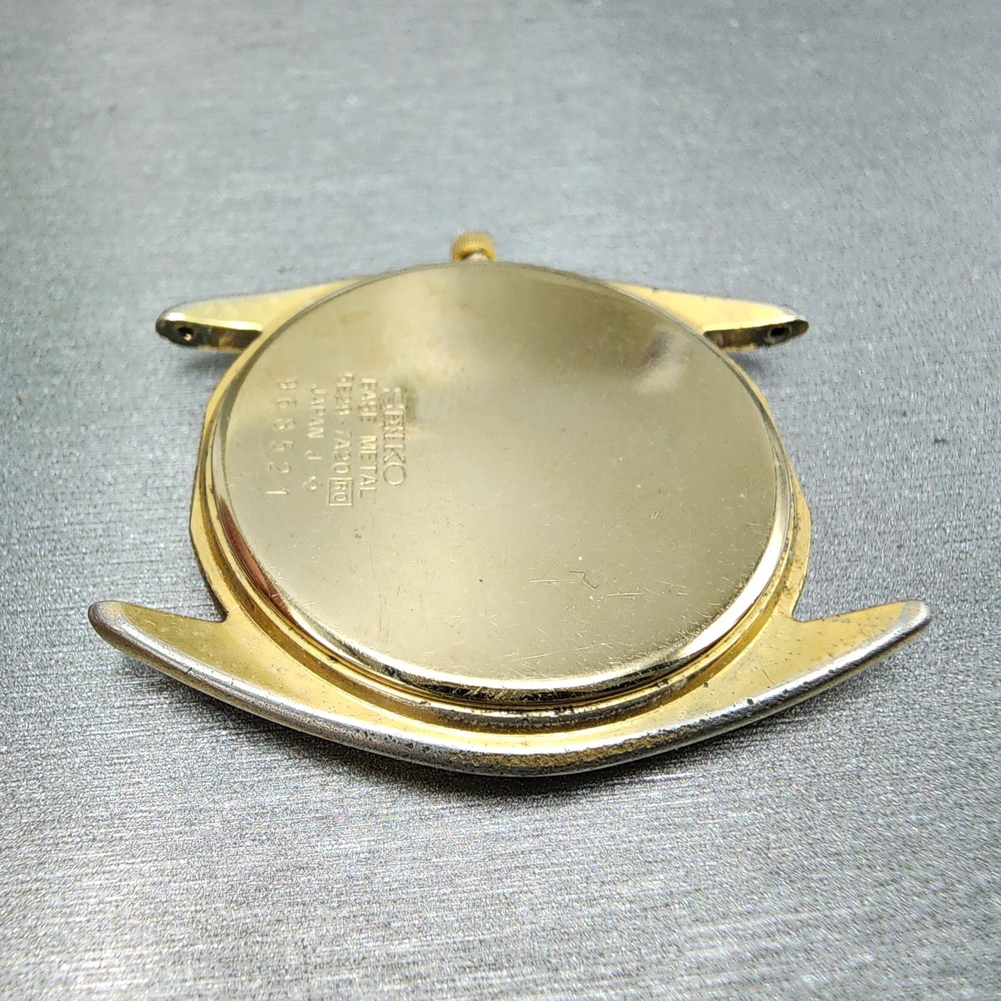 Seiko Watch Men 34mm White Dial Gold Tone Date Round 5E29-7A20 PARTS