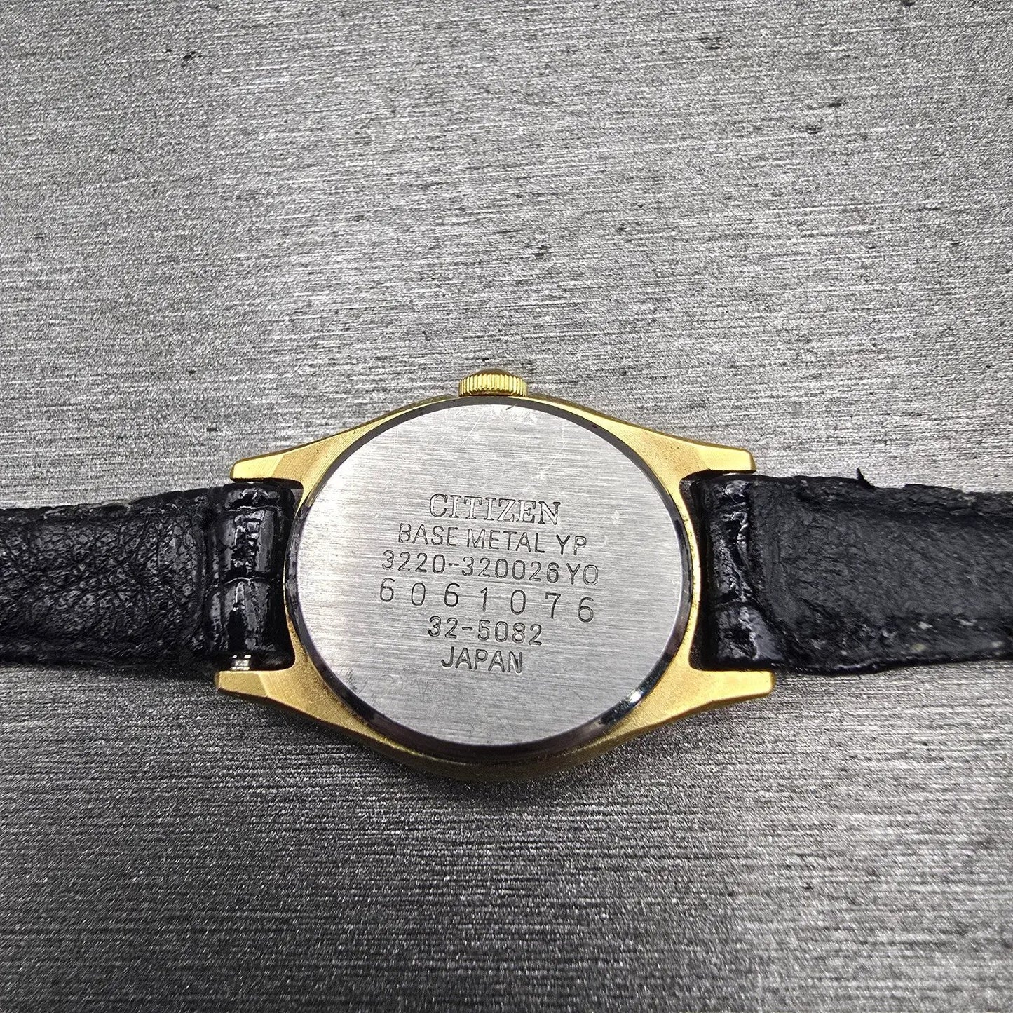 Citizen CQ Watch Women 18mm Black Dial Gold Tone Oval 3220-320025 New Battery10