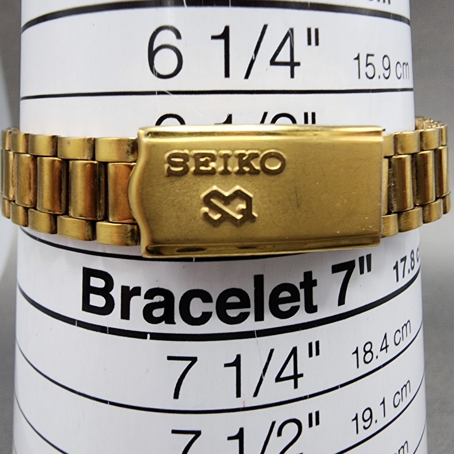 Seiko SQ Watch Women 24mm Gold Dial Gold Tone Daydate 24mm Round New Battery ABC