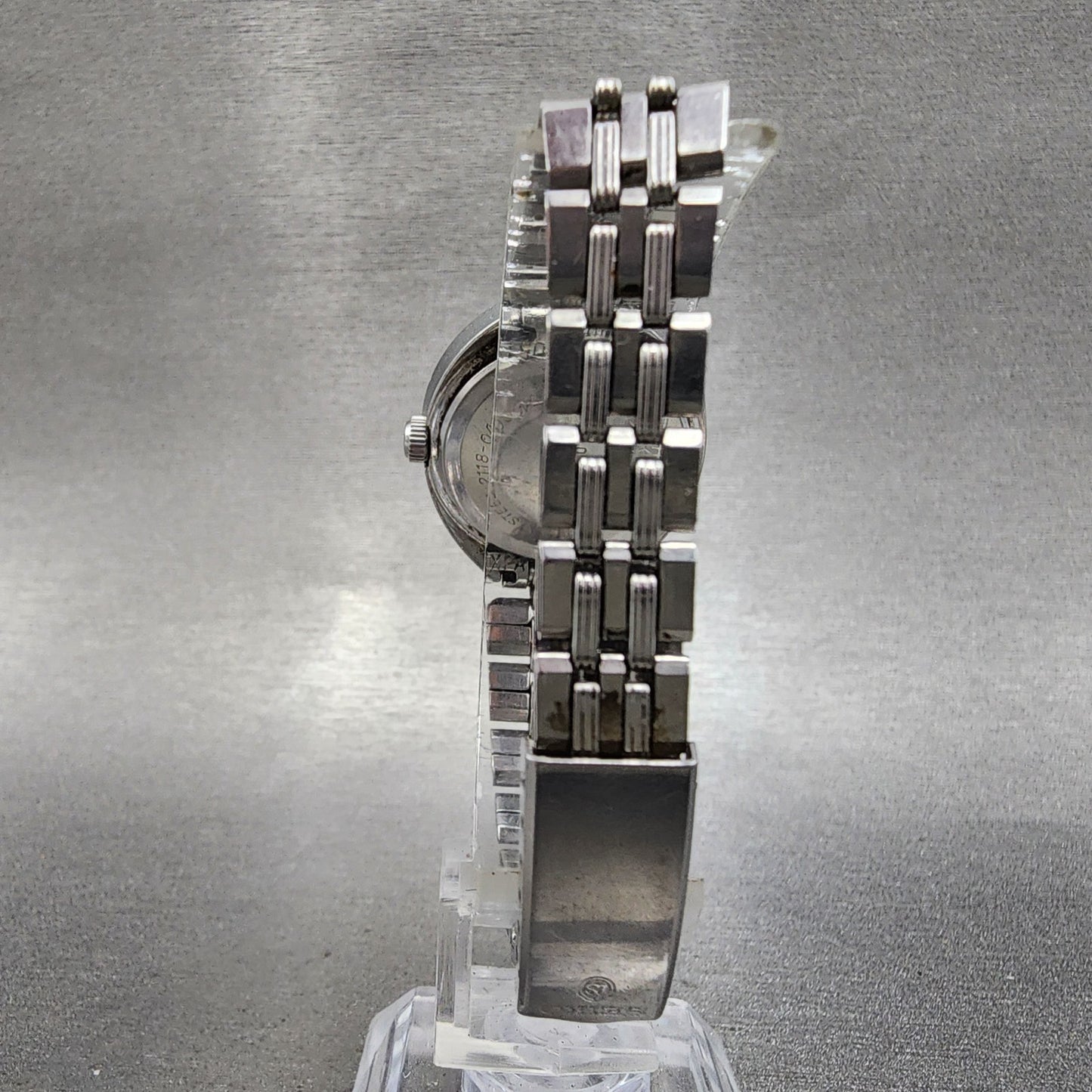 Seiko Watch Women 27mm Silver Dial Silver Tone Date Manual 2118-0400 Runs