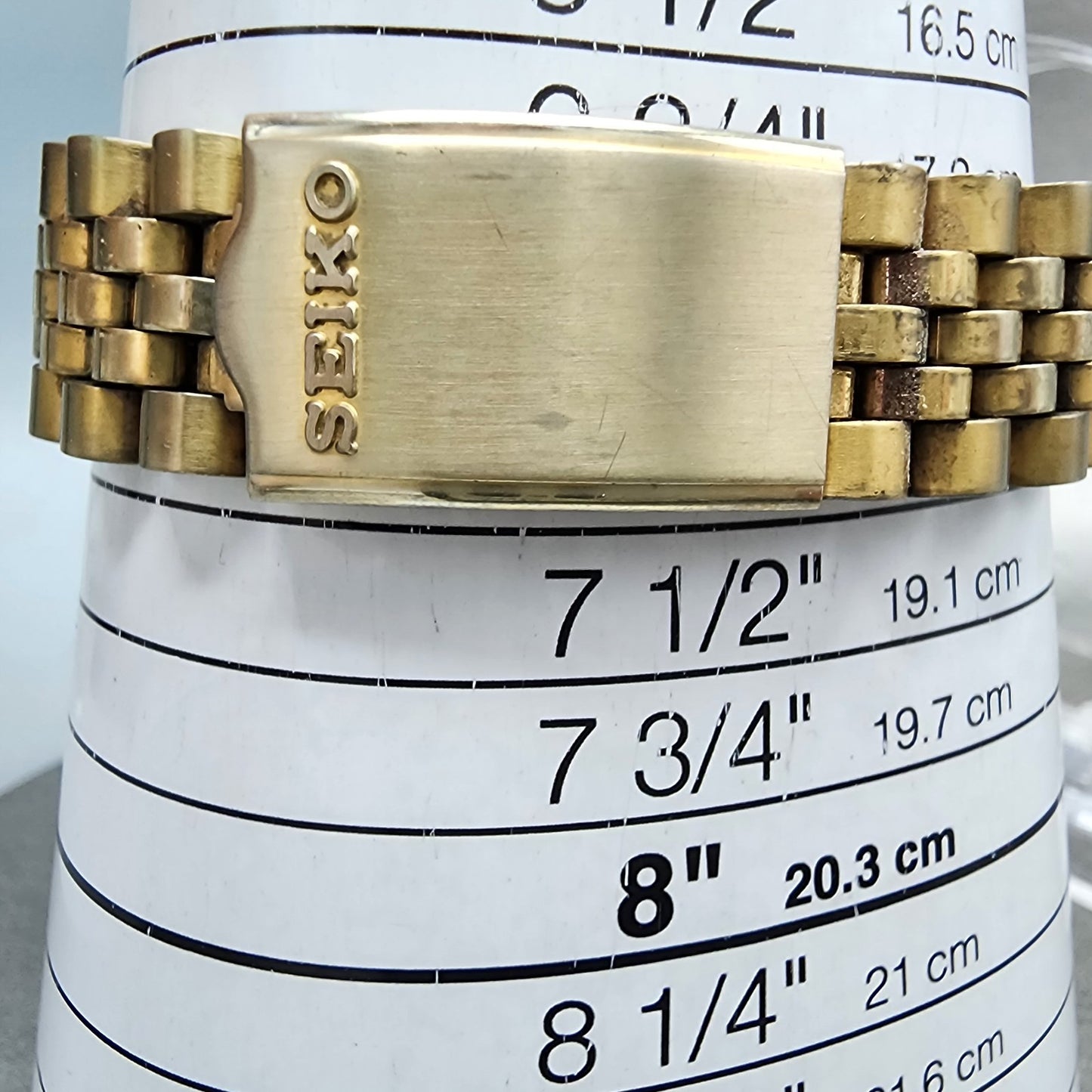 Seiko President Watch Men 36mm Gold Dial Gold Tone Daydate 7n438119 New Battery10