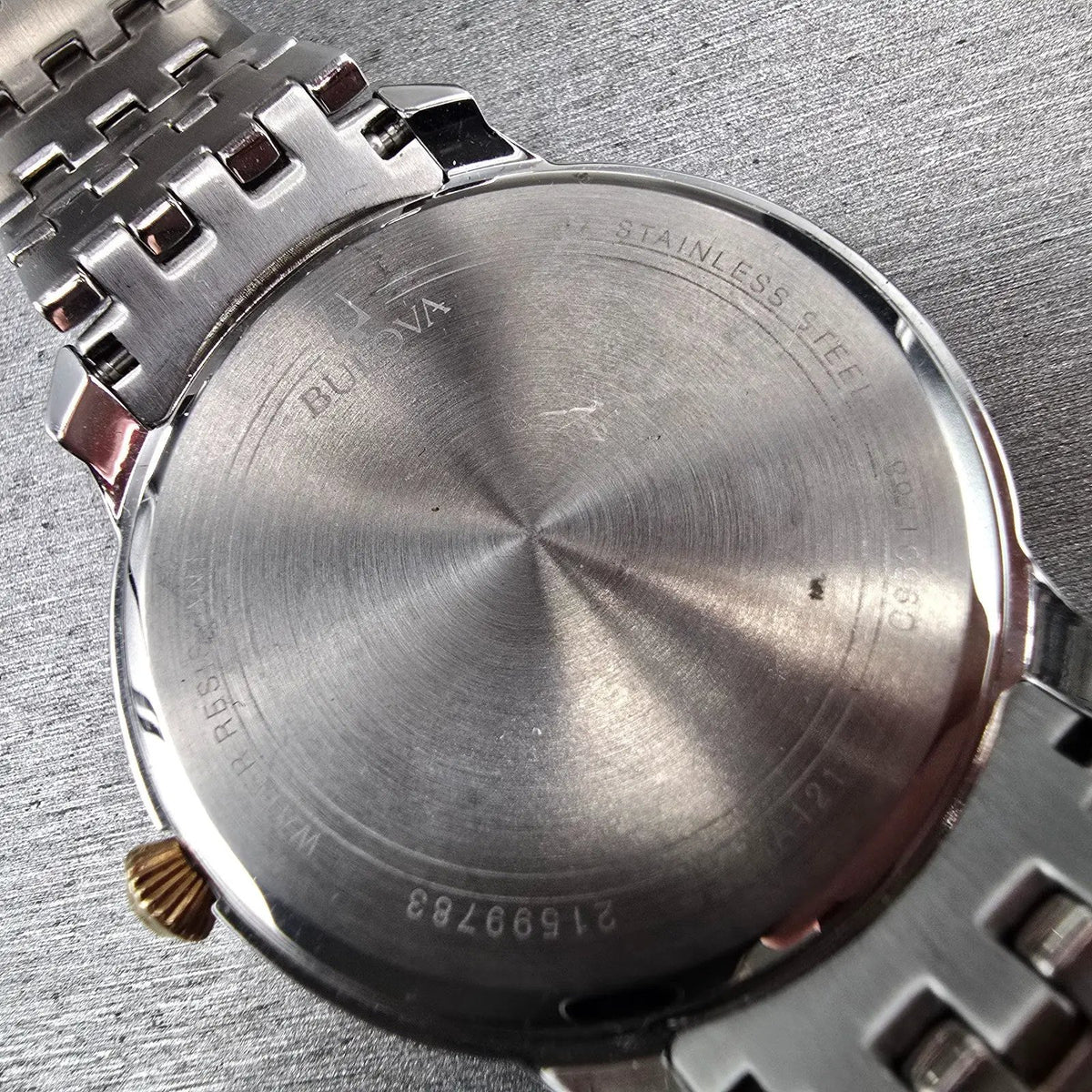 Bulova Watch Men 41mm Silver Dial Two Tone Round 98A121 New Battery10