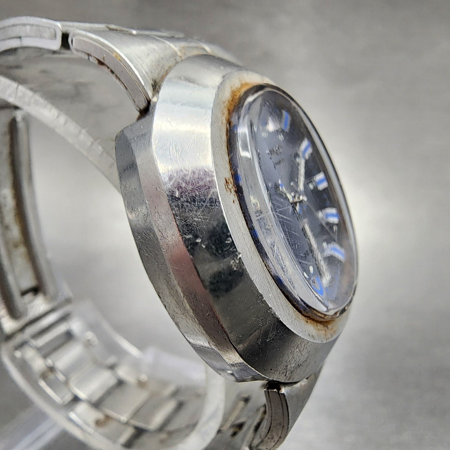 Seiko Diamatic Watch Women 29mm Blue Dial Steel Dadyate Round READ Automatic Run