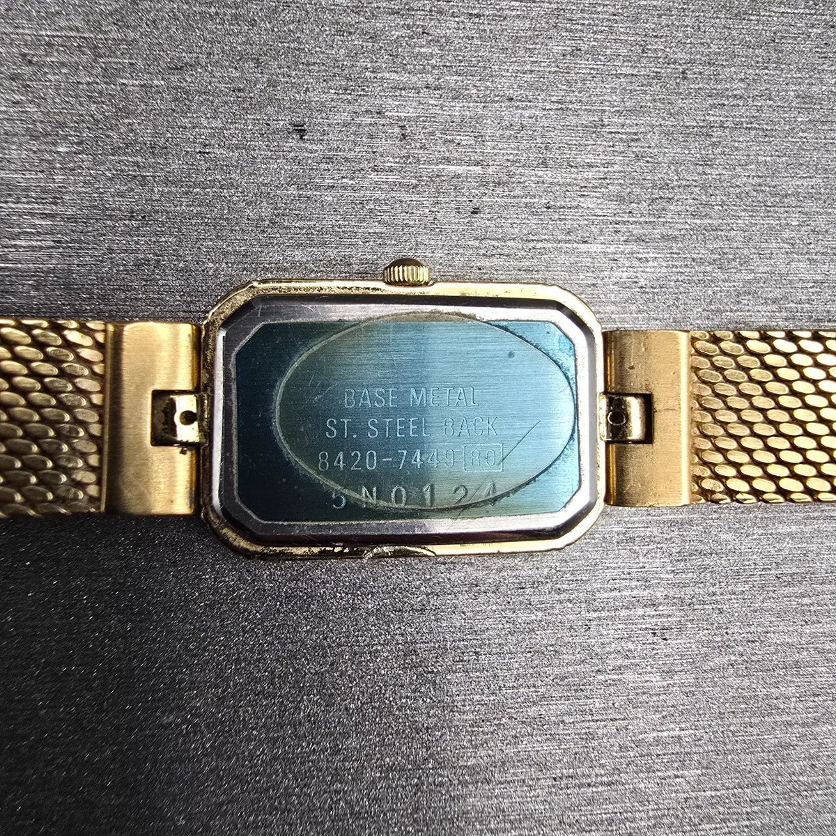 Seiko Lassale Watch Women 14mm Gold Dial Gold Rectangle Diamonds New Battery VTG10