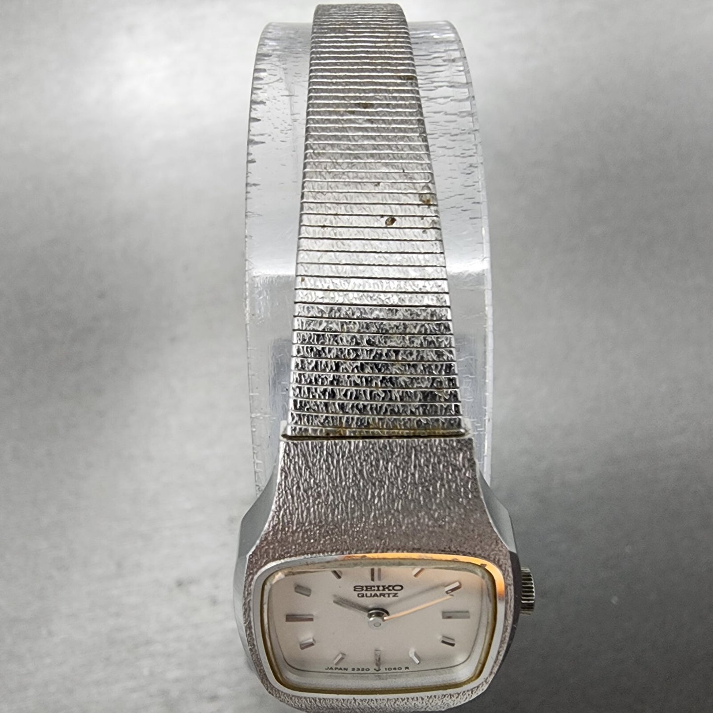 Seiko Watch Women 18mm White Dial Silver Tone Rectangle 2320-5269 New Battery