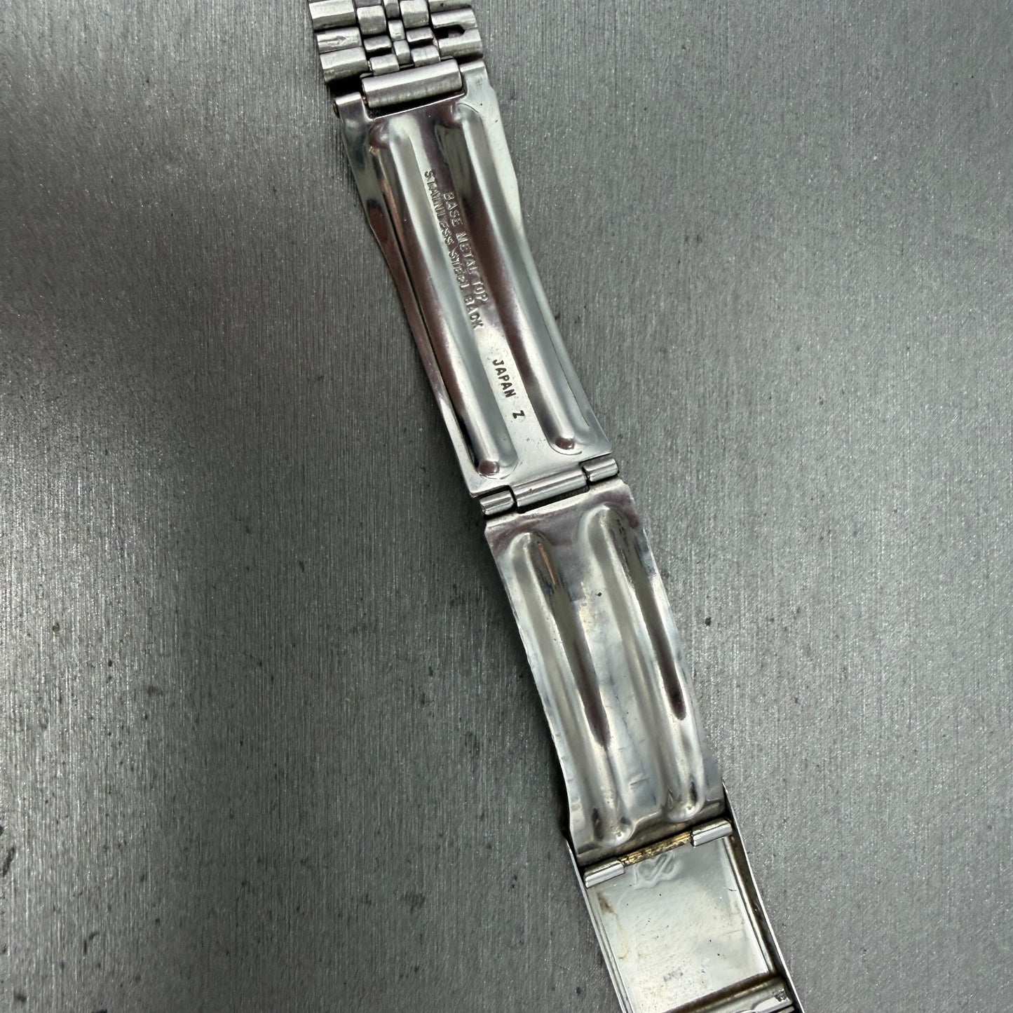 Seiko SQ Bracelet 21mm Stainless Steel Gold Tone Tri Folding Clasp Vintage Japan13