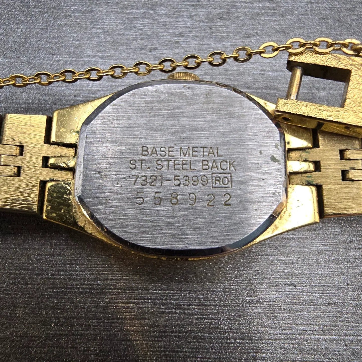 Seiko Watch Women 16mm Gold Dial Gold Tone Oval 7321-5399 New Battery Vintage10