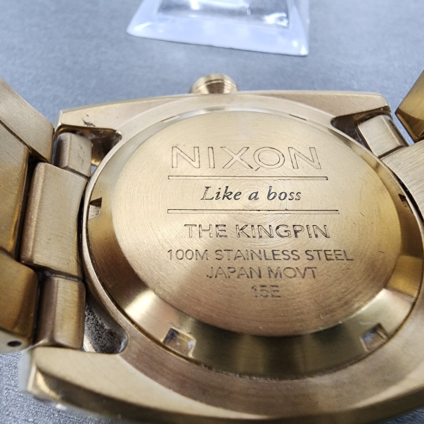 Nixon Kingpin Watch Men 41mm Gold Dial Gold Tone Round New Battery