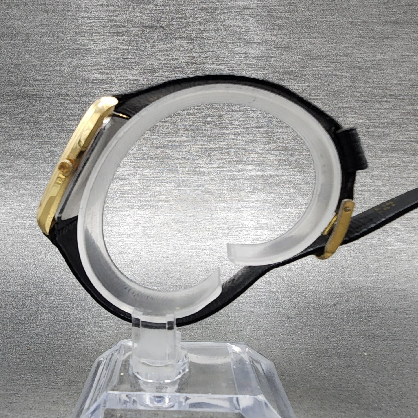Seiko analog Digital Watch Men 30mm Champagne Dial Gold Tone H449-5060 New Batt