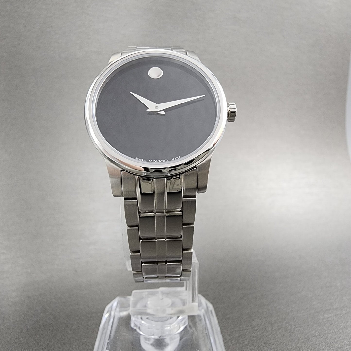 Movado Museum Classic Watch Women 28mm Black Dial Stainless Steel Round 0607537