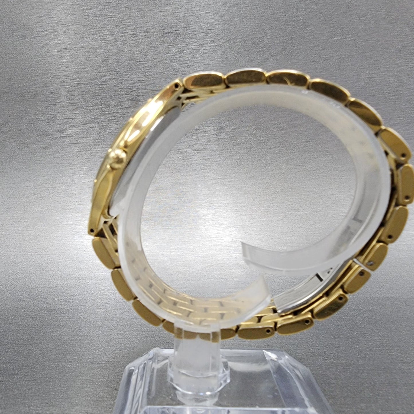 Wittnauer Watch Men 35mm Gold Dial Gold Tone Date Round JV8223 9514 New Battery