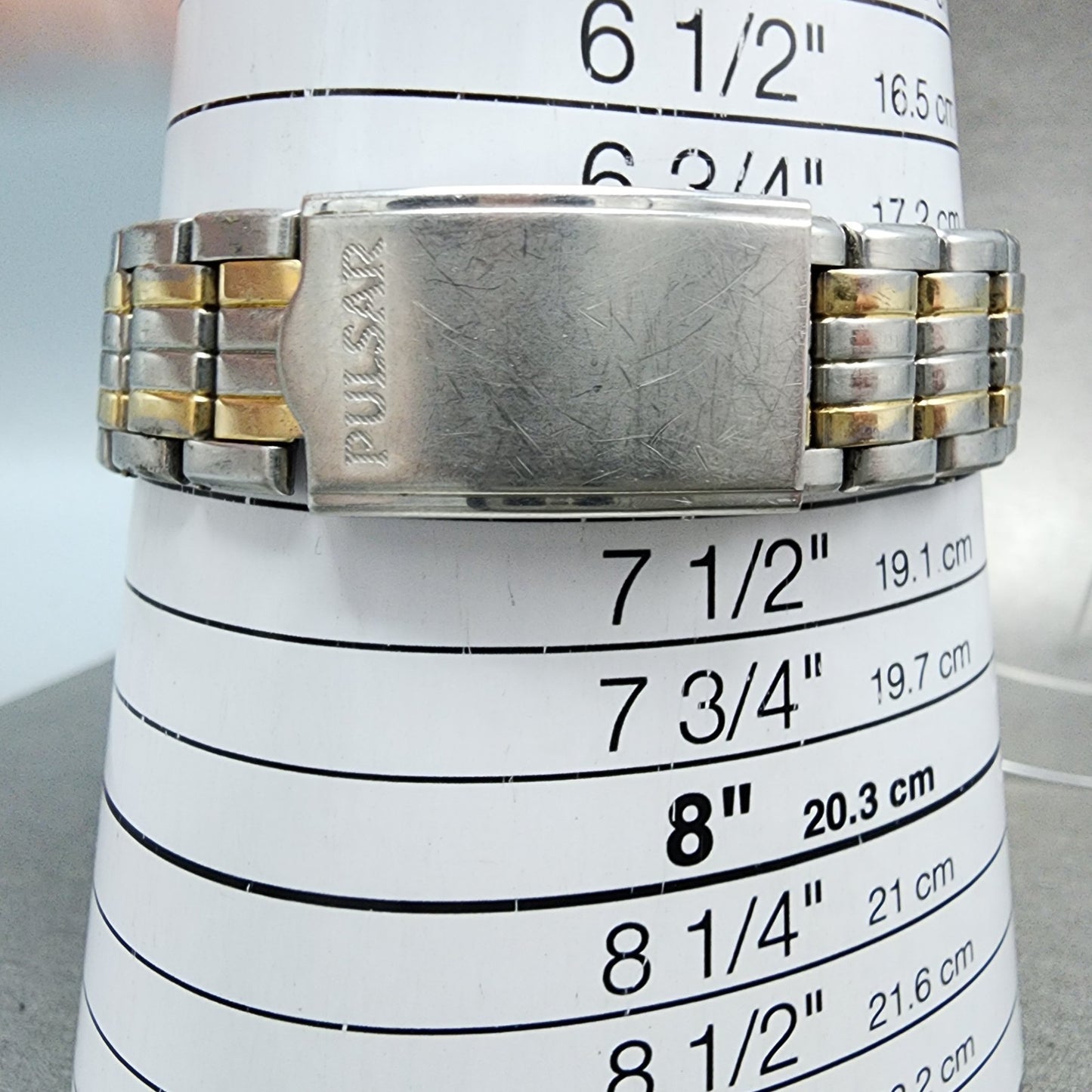 Pulsar Analog Digital Watch Men 39mm Blue Dial Two Tone Alarm Chrono New Battery10