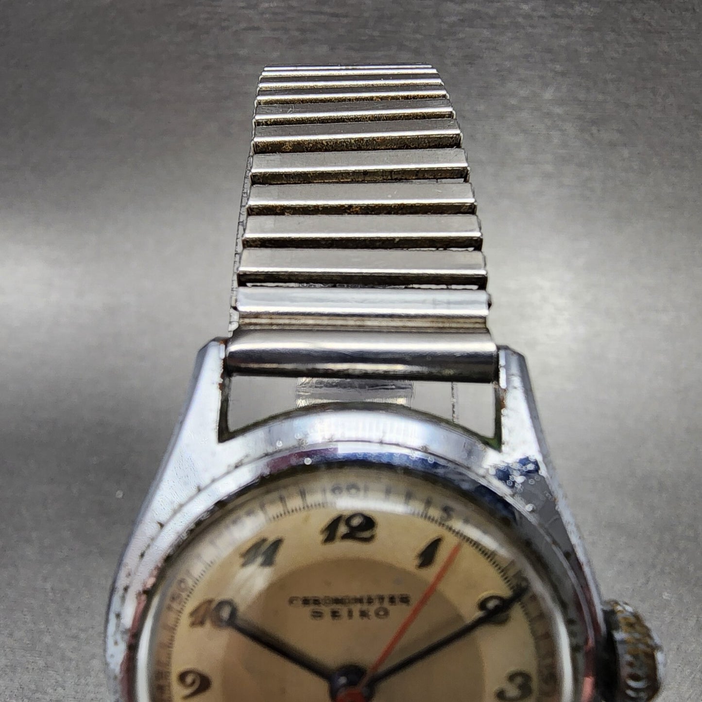 VTG Seiko Super Chronometer Watch Unisex 28mm Cream Dial Silver Tone Manual Wind