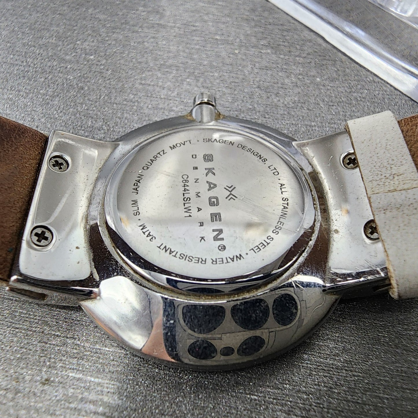 Skagen Steel Watch Women 32mm MOP Dial Silver Tone Round C644LSLW1 New Battery