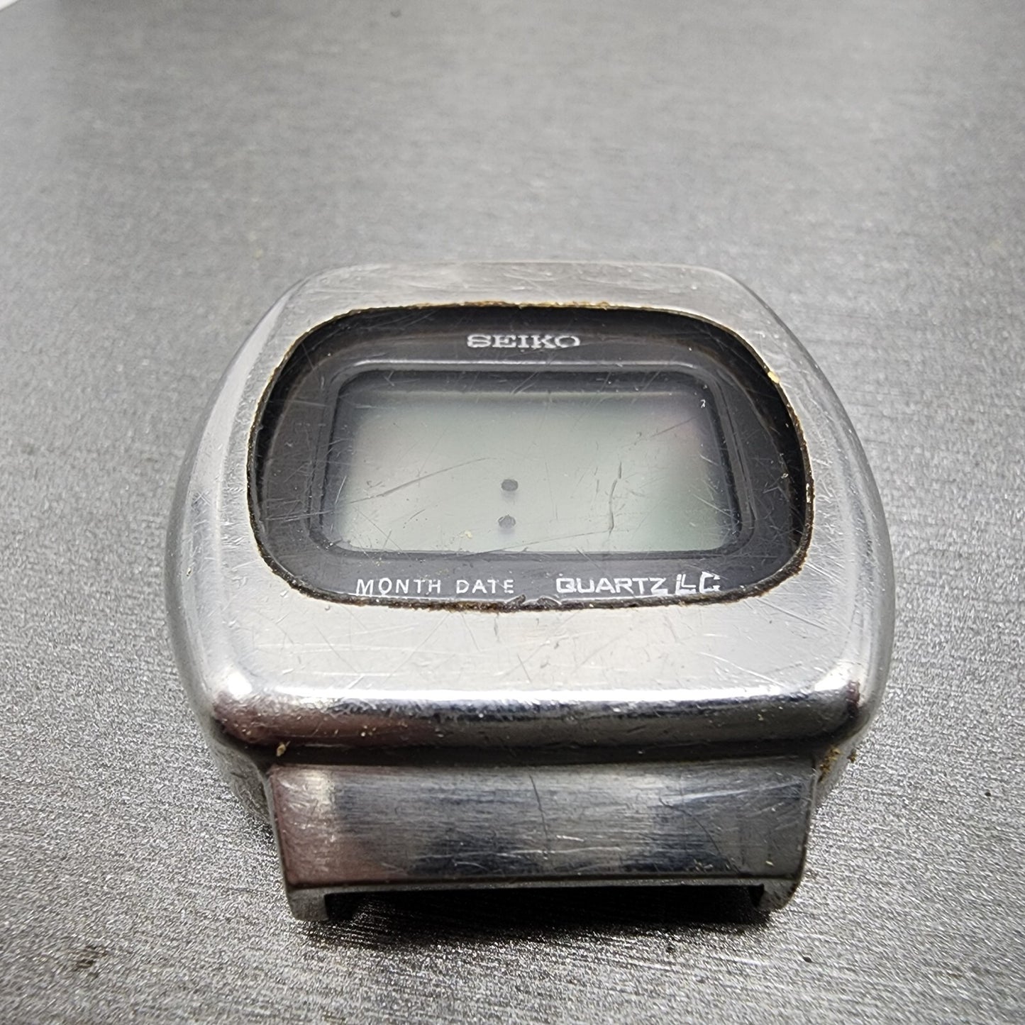 Seiko Digital Watch Men 37mm LCD Steel Round 0532-5029 Pie Pieces PARTS