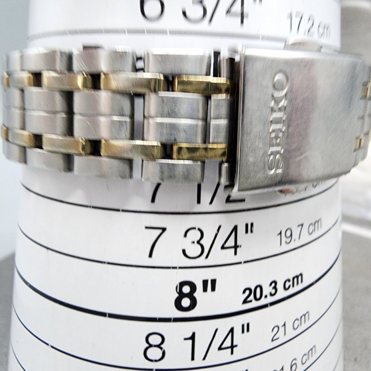 Seiko 100m Watch Men 39mm Silver Dial Two Tone Date Round 7n420fl0 PARTS11