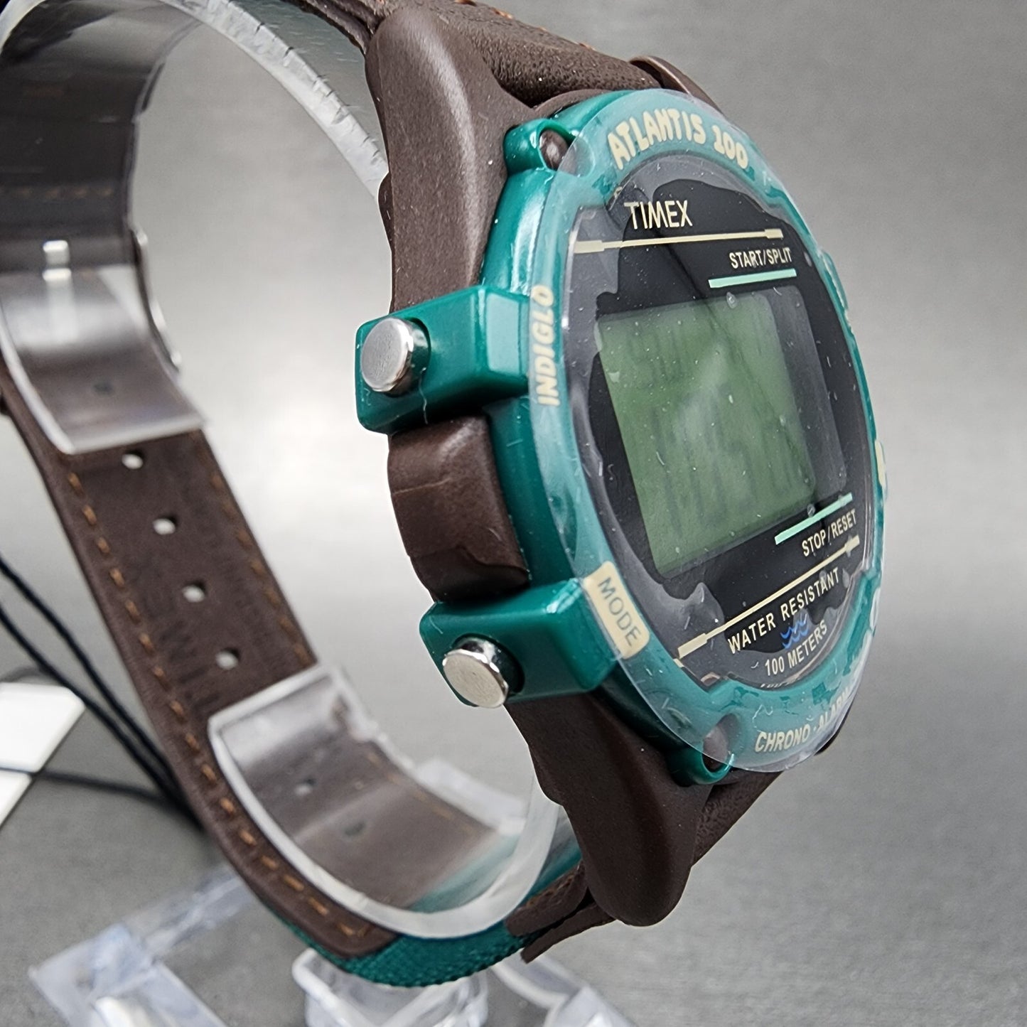 Timex Atlantic 100 Watch Men 40mm Digital Brown Tone Green Band TW2V44300VQ