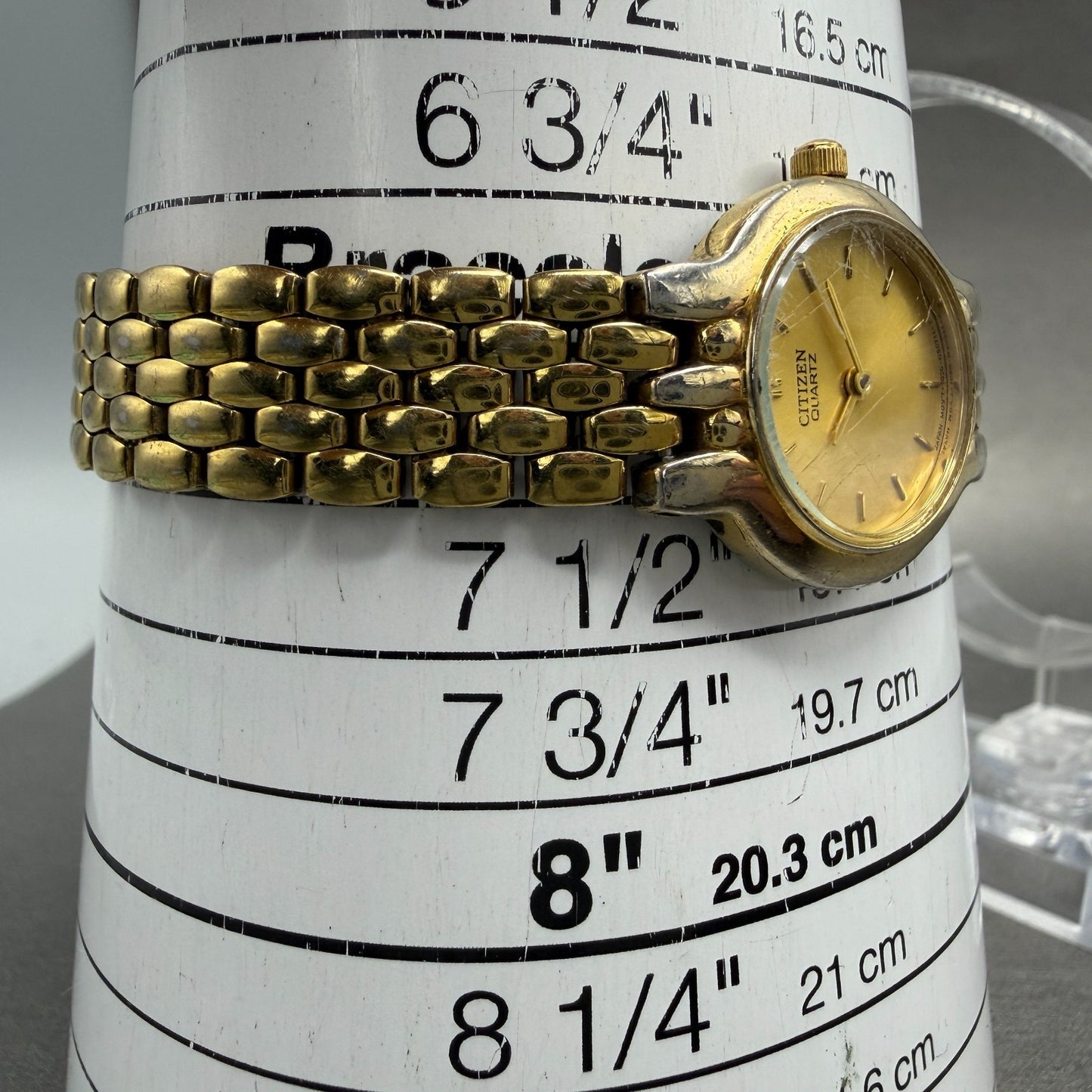 Citizen Watch Women 22mm Gold Dial Gold Tone Round 1020-S54554 New Battery10
