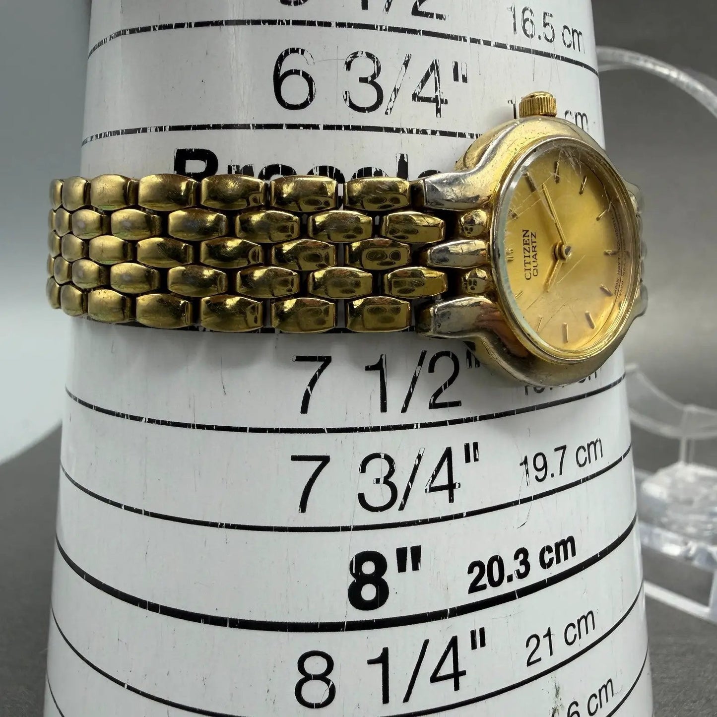 Citizen Watch Women 22mm Gold Dial Gold Tone Round 1020-S54554 New Battery10