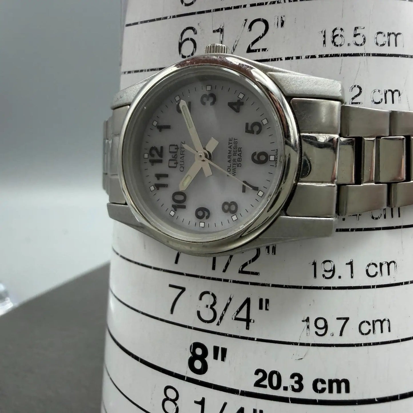 Citizen Q&Q Solarmate Watch Women 27mm White Dial Silver Tone Round EL31 Runs10